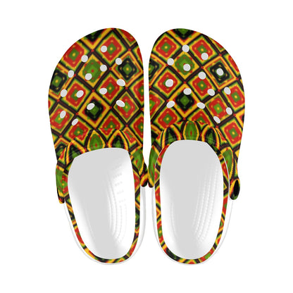 Rasta Reggae Color Pattern Unisex Clogs Shoes