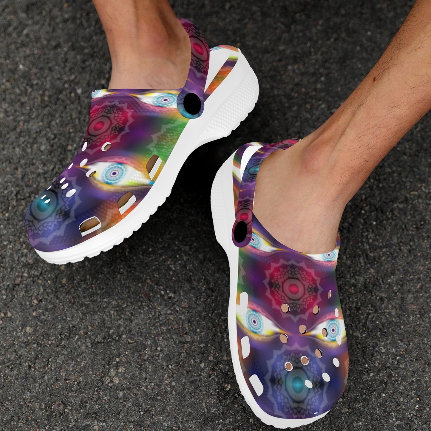 Chakra Eye Print Pattern Unisex Clogs Shoes
