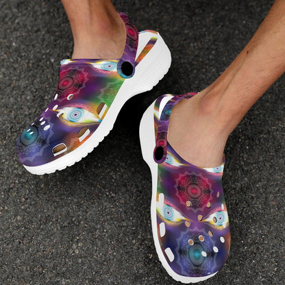 Chakra Eye Print Pattern Unisex Clogs Shoes