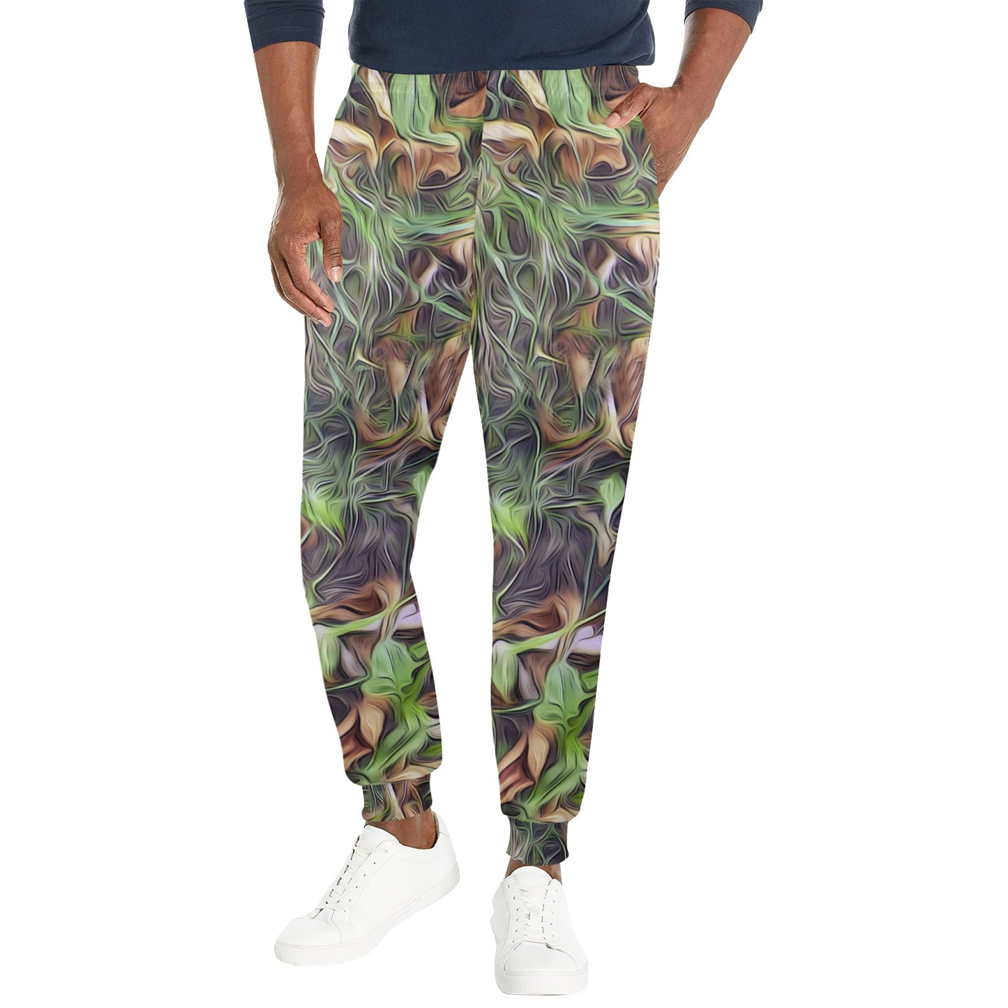 Camouflage Realistic Tree Print Men's Casual Track Pants