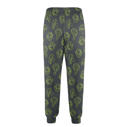 Broccoli Pattern Print Design 01 Men's Casual Track Pants