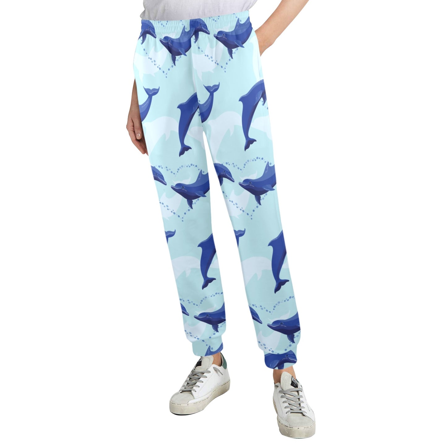 Dolphin Heart Pattern Women's Casual Track Pants