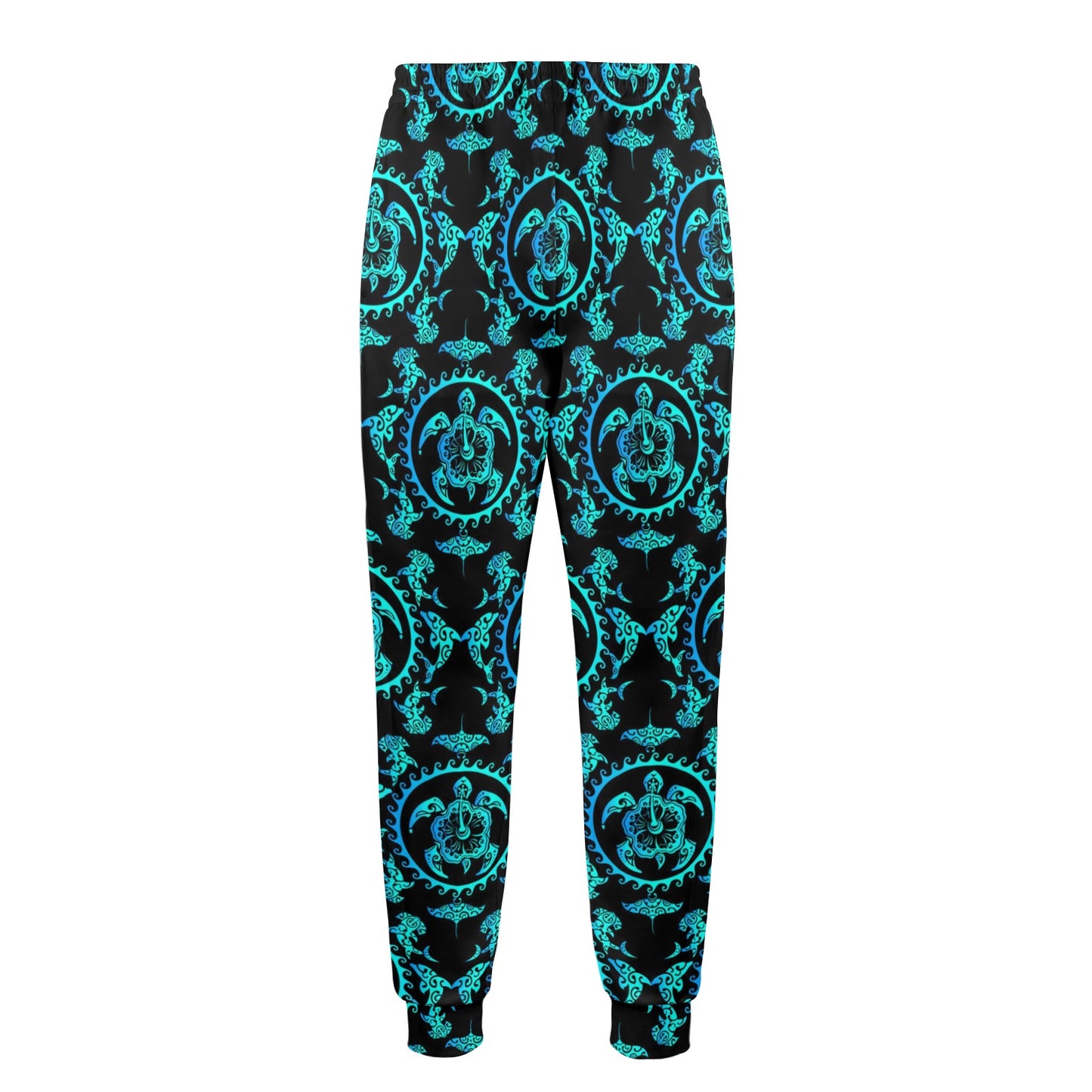 turquoise Tribal Sea Turtle Hawaiian Men's Casual Track Pants