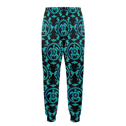 turquoise Tribal Sea Turtle Hawaiian Men's Casual Track Pants