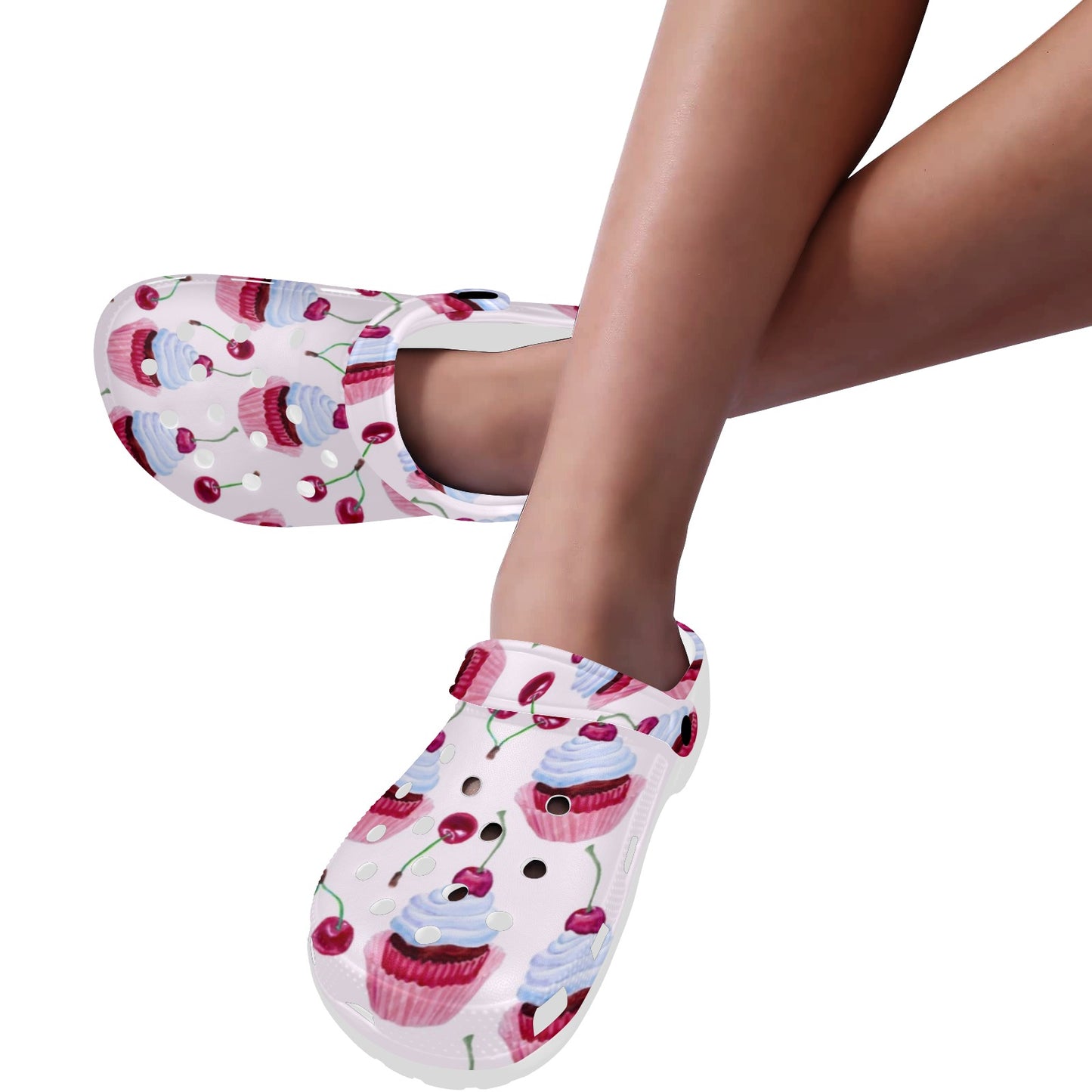 Cherry Cupcake Pink Pattern Unisex Clogs Shoes