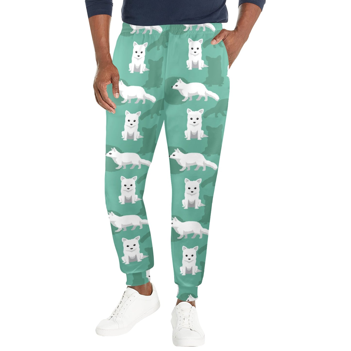 Arctic Fox Pattern Print Design Men's Casual Track Pants