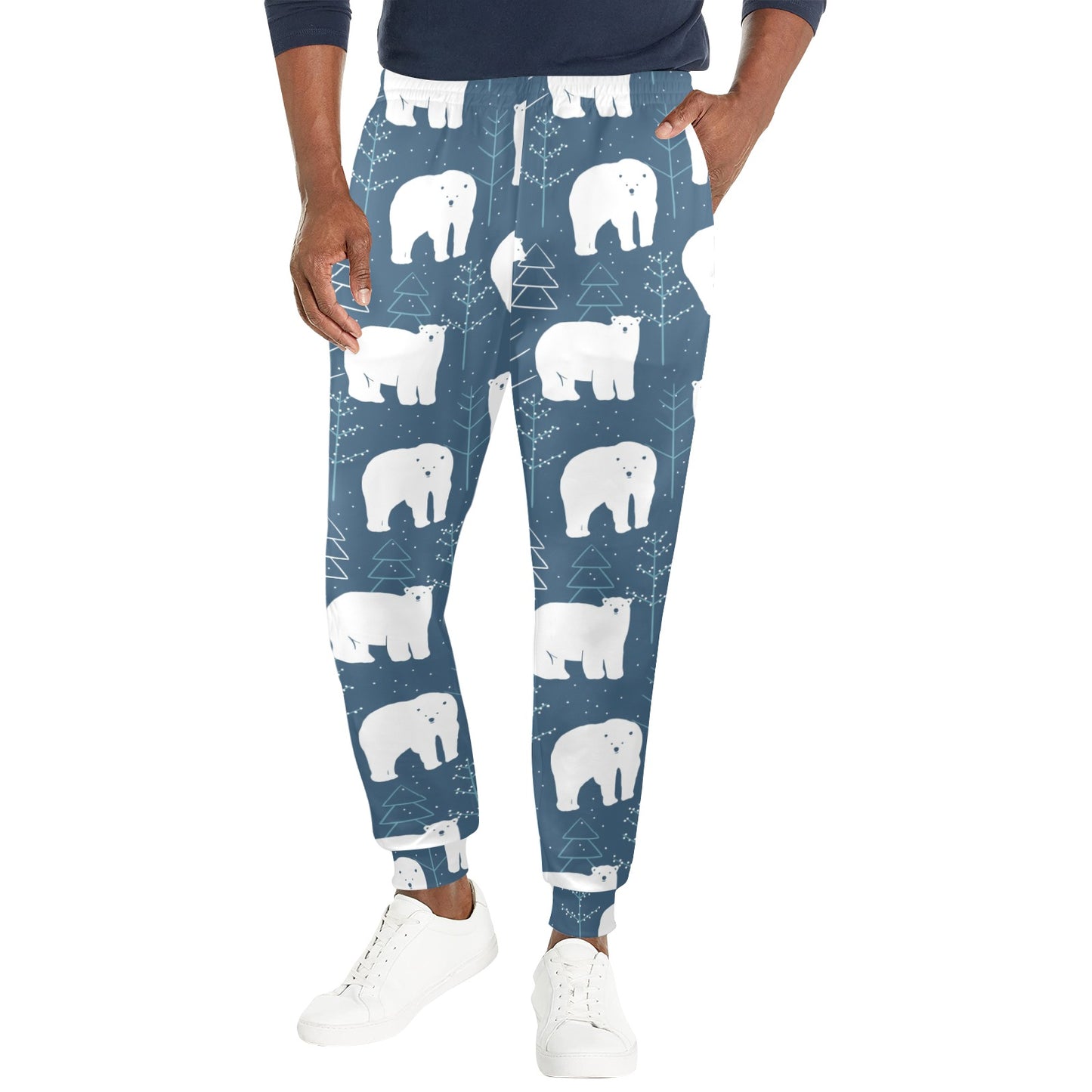 Polar Bear Pattern Print Design A01 Men's Casual Track Pants