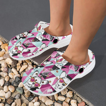 Chihuahua Cute Triangle Pattern Unisex Clogs Shoes