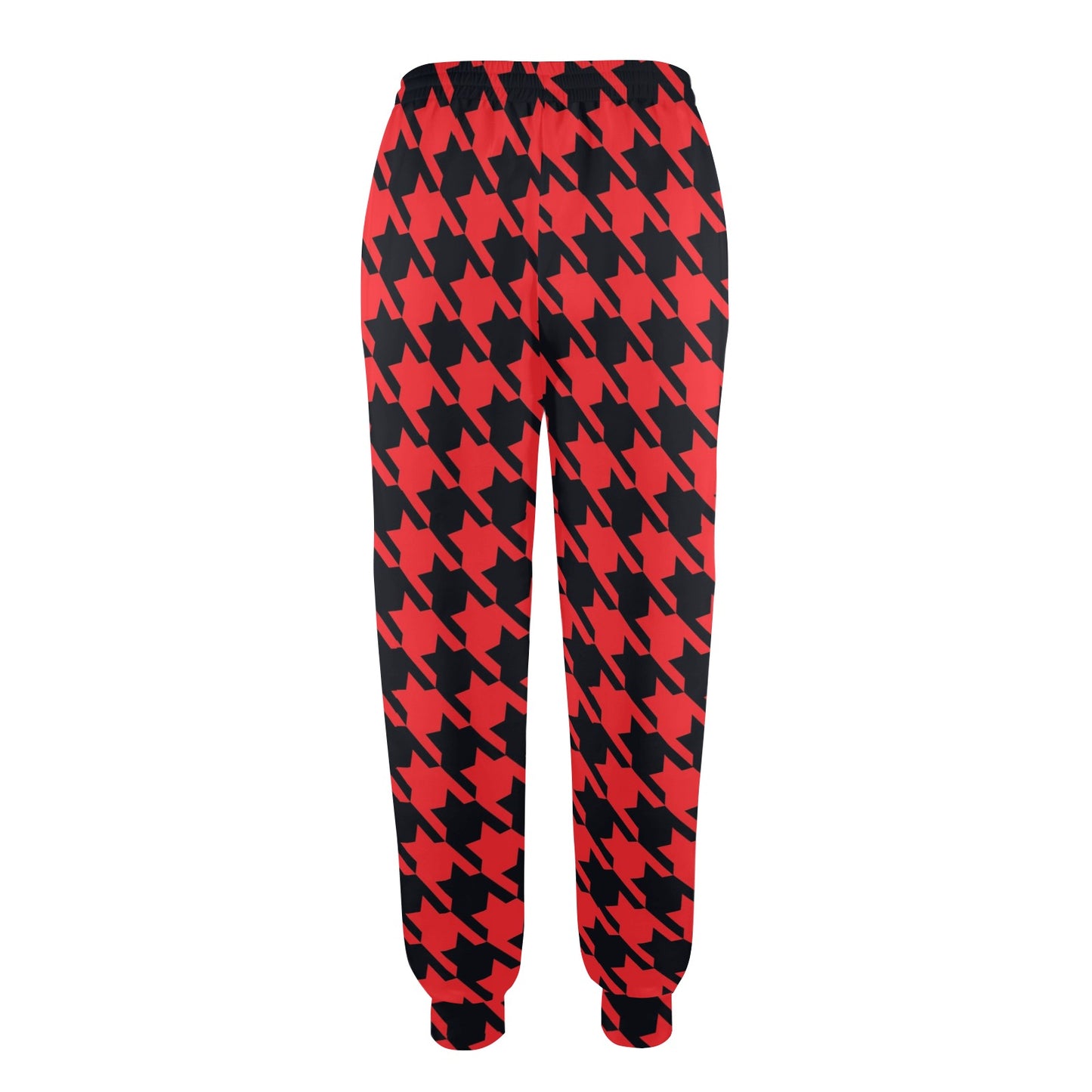 Houndstooth Red Pattern Print Design 03 Women's Casual Track Pants