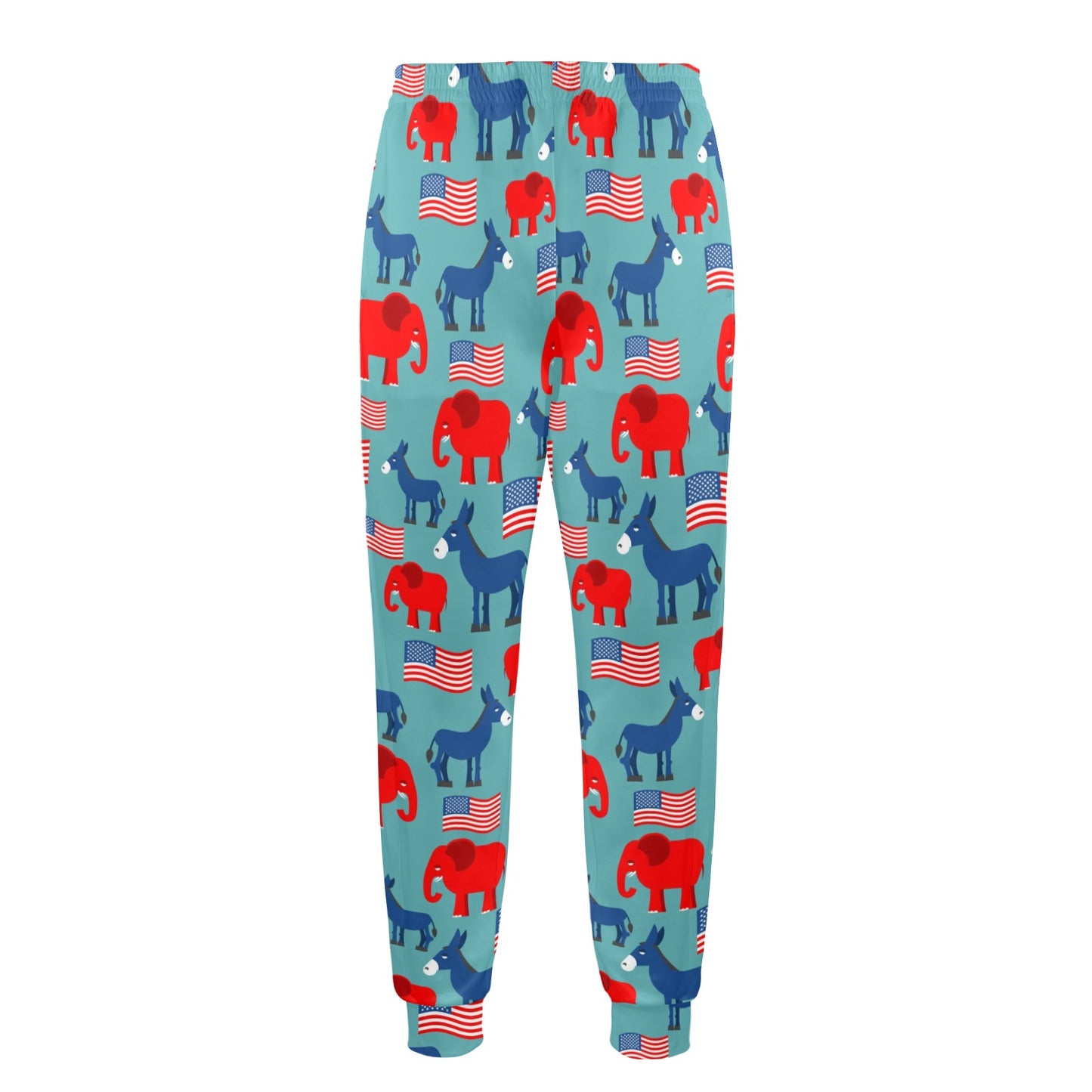 Donkey Red Elephant Pattern Print Design 03 Men's Casual Track Pants