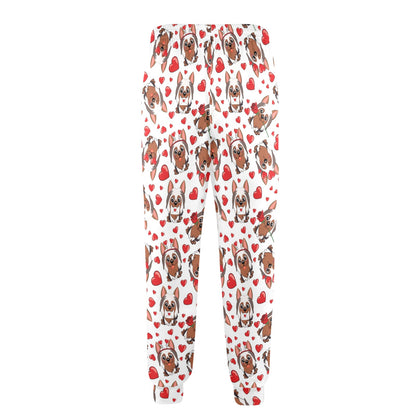 Silky Terriers Heart Print Design LKS302 Men's Casual Track Pants
