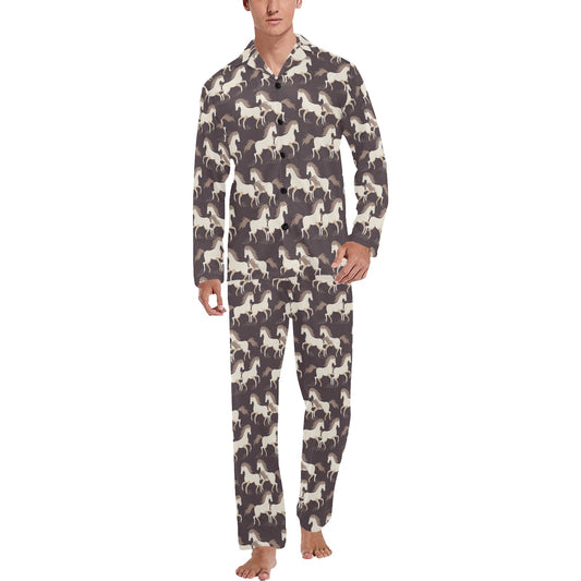 Horse Print Design LKS304 Men's Long Pajama Set