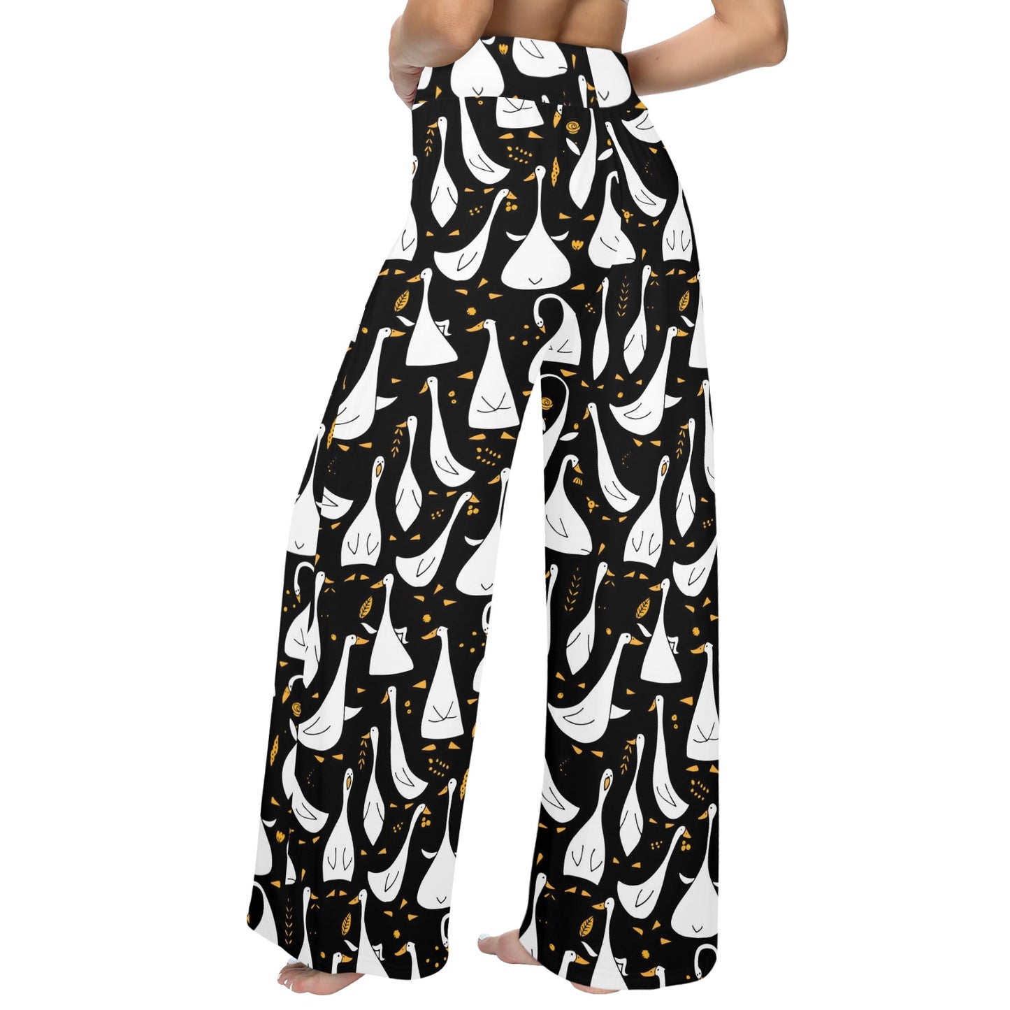 Goose Print Design LKS401 Women's Wide Leg Lounge Pants