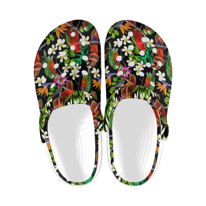Parrot Design Print Unisex Clogs Shoes