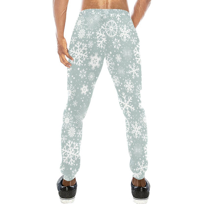 Snowflake Print Design LKS303 Men's Sweatpants