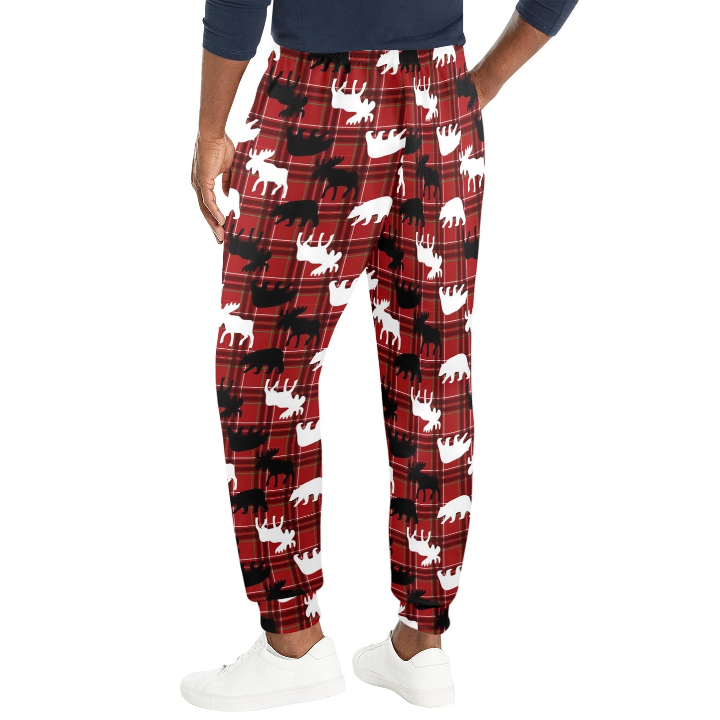 Moose Print Design LKS401 Men's Casual Track Pants