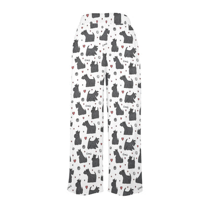 Scottish Terriers Print Design LKS3015 Women's Wide Leg Lounge Pants