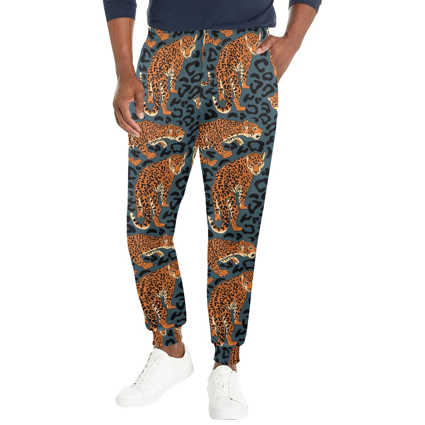 Jaguar Pattern Print Design 04 Men's Casual Track Pants