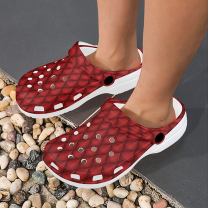 Dragons Red Skin Texture Unisex Clogs Shoes