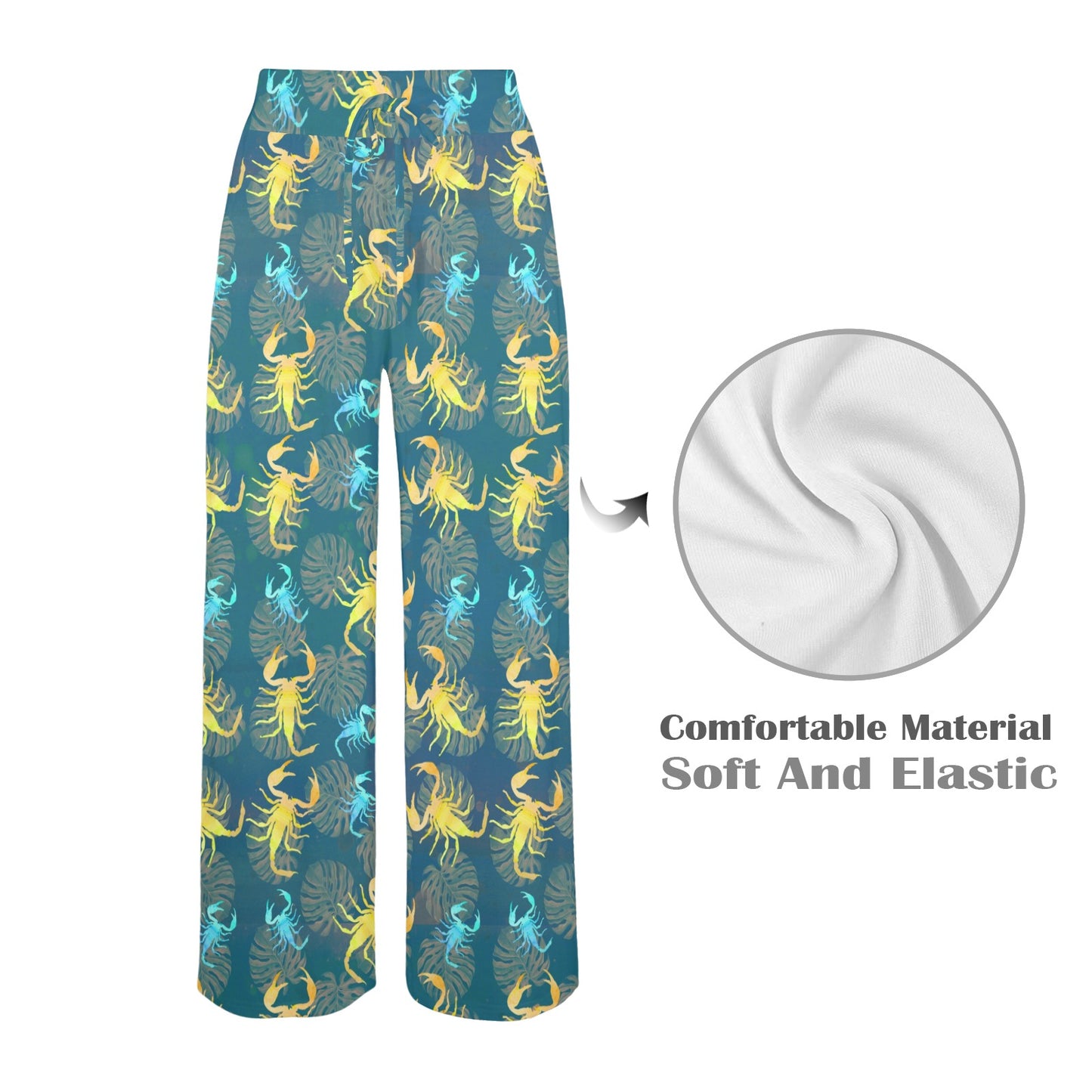 Scorpion Pattern Print Design 02 Women's Wide Leg Lounge Pants