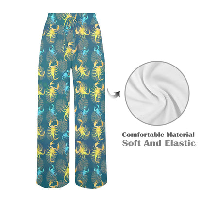Scorpion Pattern Print Design 02 Women's Wide Leg Lounge Pants