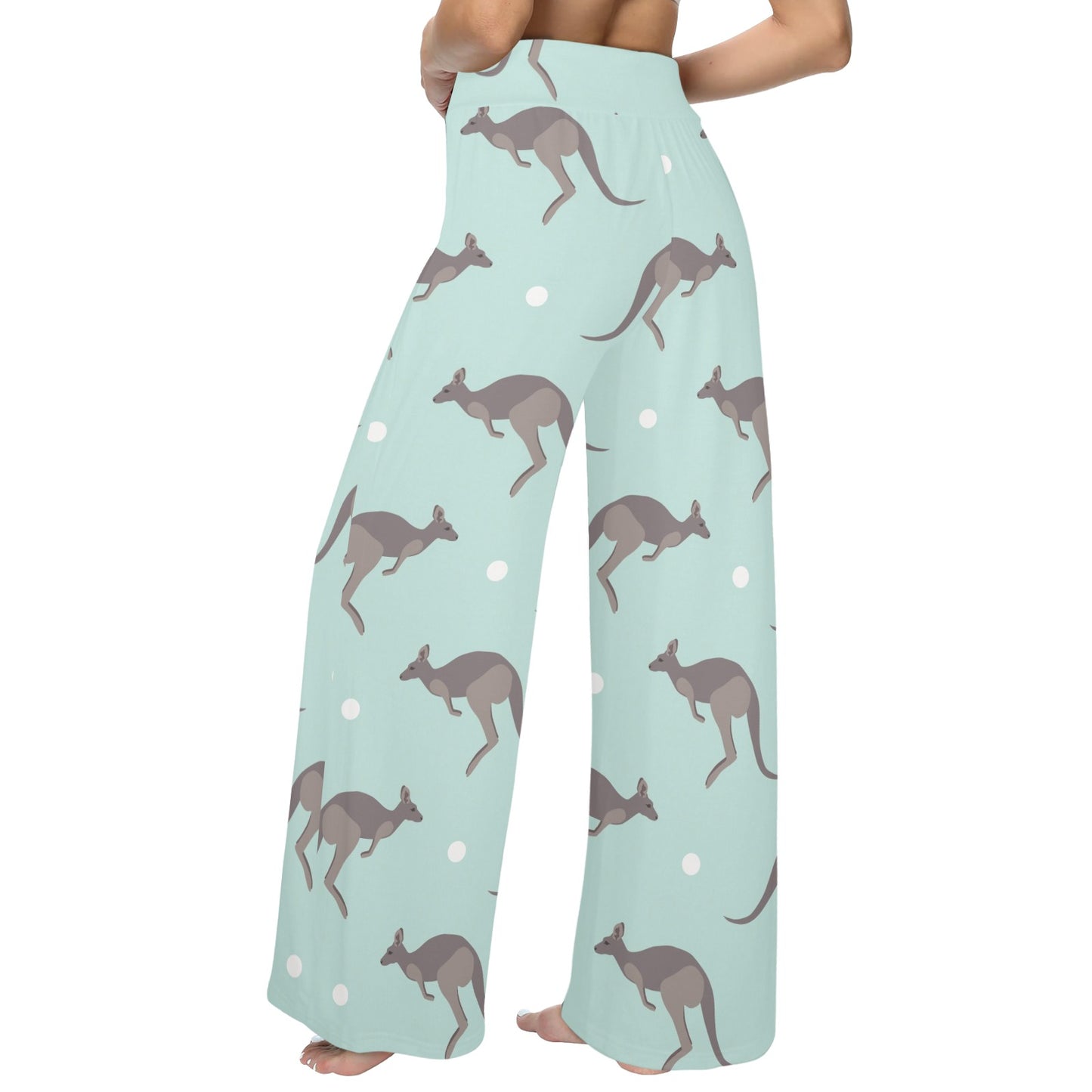 Kangaroos Pattern Print Design 04 Women's Wide Leg Lounge Pants