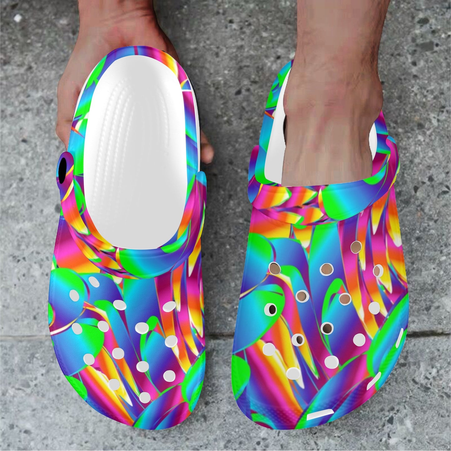 Psychedelic Trippy Pattern Unisex Clogs Shoes