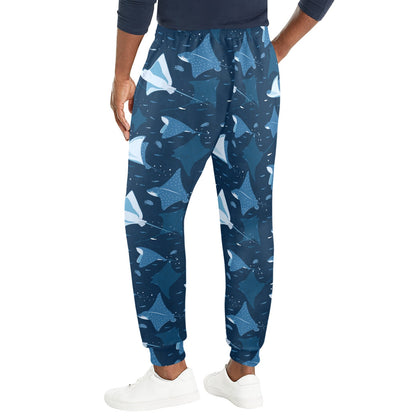 Manta Ray Pattern Print Design 02 Men's Casual Track Pants