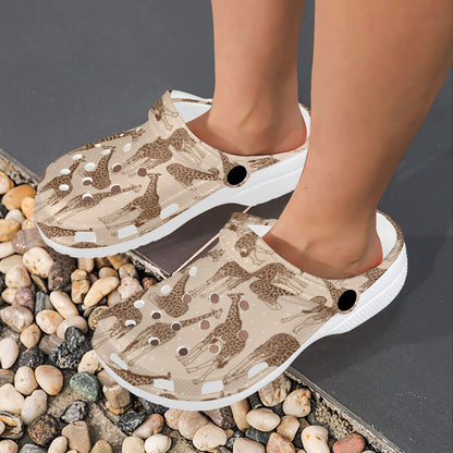 Giraffe Pattern Design Print Unisex Clogs Shoes