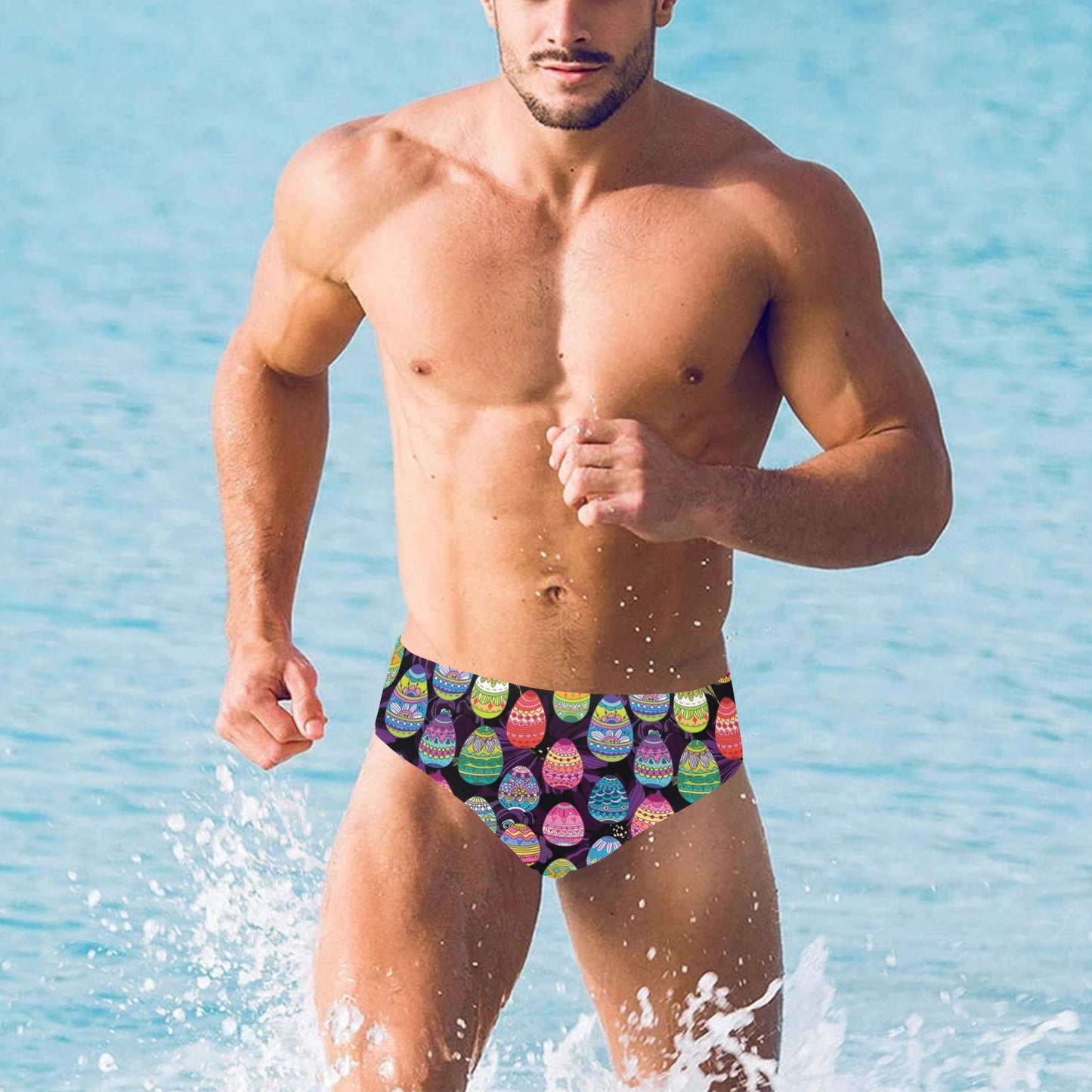 Easter Eggs Pattern Print Design RB08 Men's Swimming Briefs