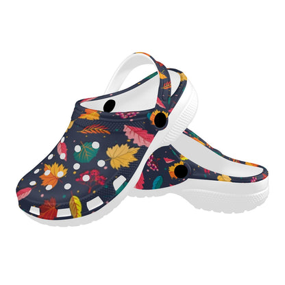 Elm Leave Colorful Print Pattern Unisex Clogs Shoes