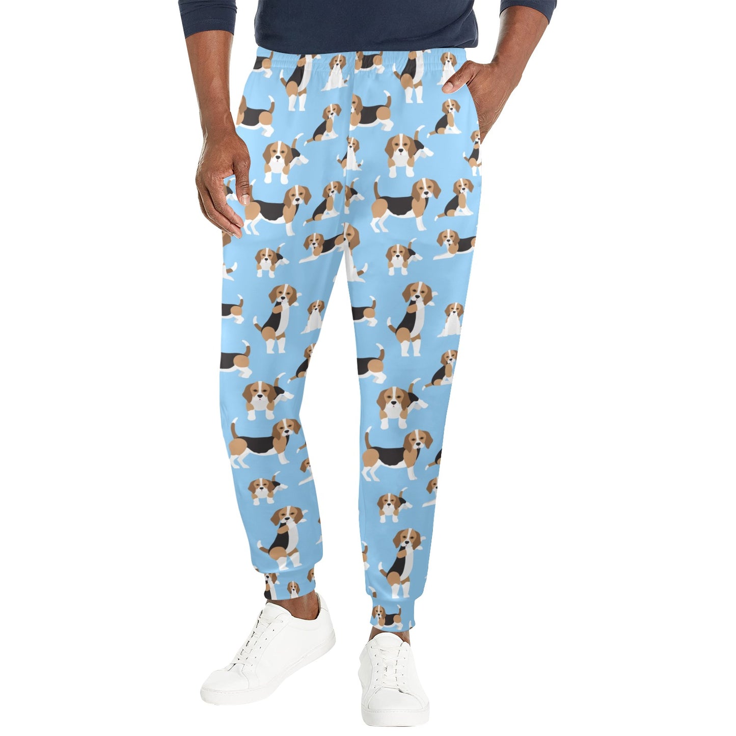 Beagle Pattern Print Design 03 Men's Casual Track Pants