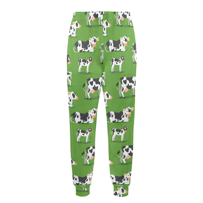 Cow Happy Print Pattern Men's Casual Track Pants