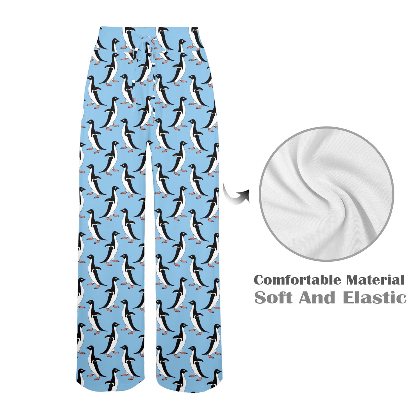 Penguin Dance Pattern Women's Wide Leg Lounge Pants