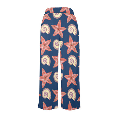Starfish Pattern Print Design 03 Women's Wide Leg Lounge Pants