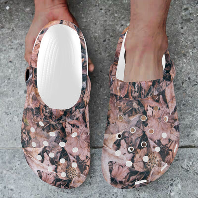 Camouflage Realistic Tree Leaf Print Unisex Clogs Shoes