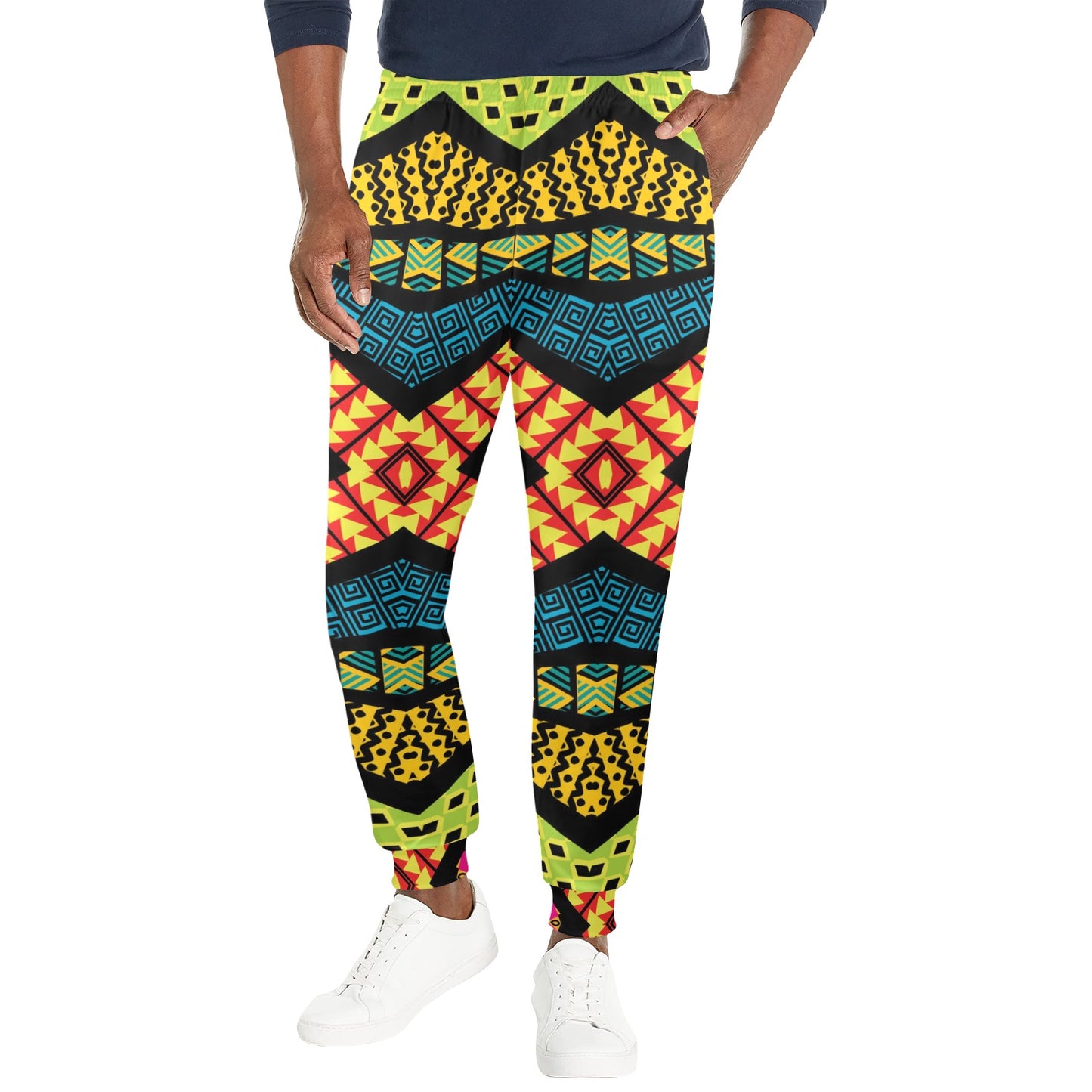 Kaleidoscope Pattern Print Design 05 Men's Casual Track Pants
