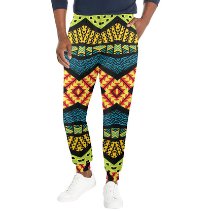 Kaleidoscope Pattern Print Design 05 Men's Casual Track Pants