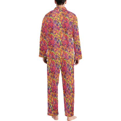 Splatter Print Design LKS303 Men's Long Pajama Set