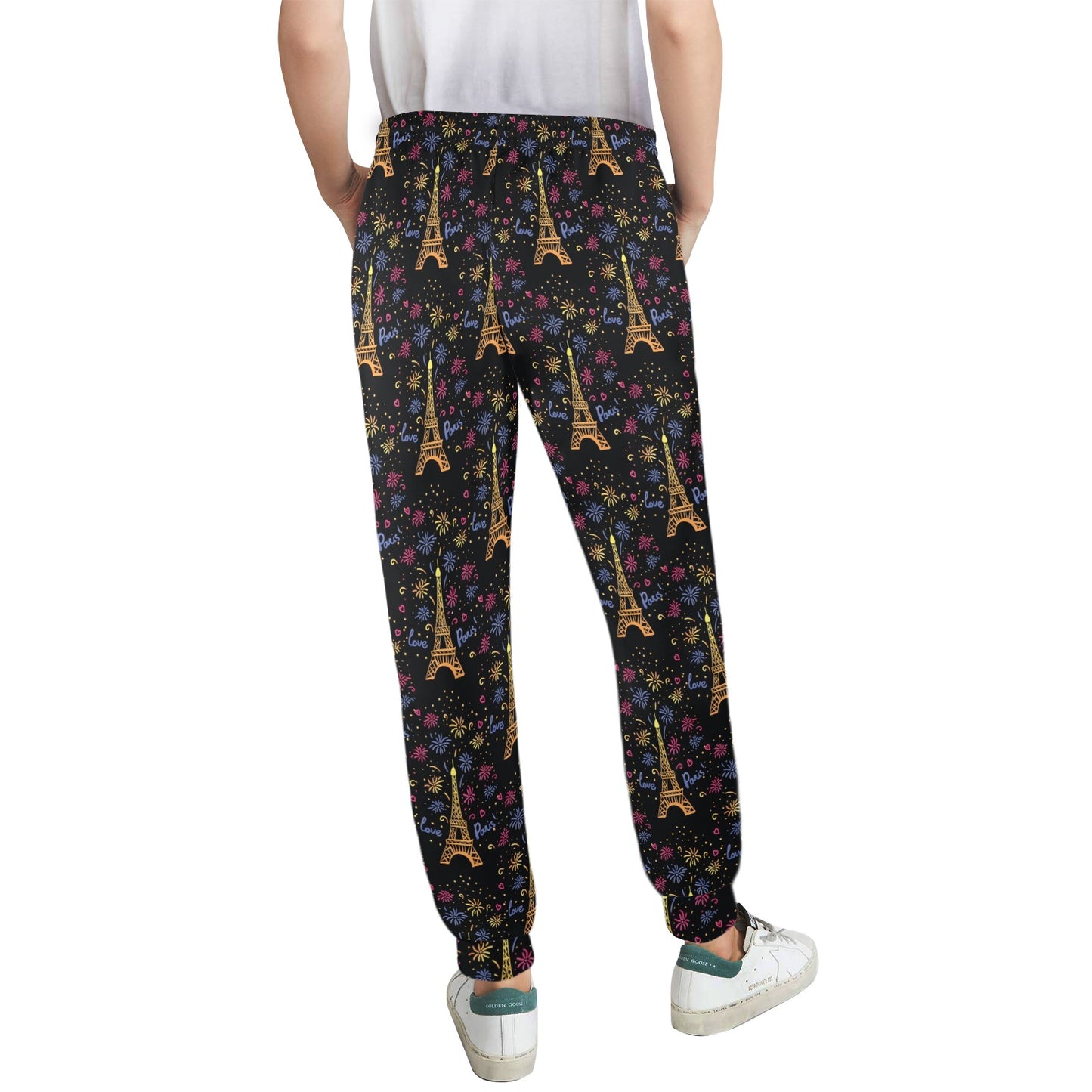 Eiffel Tower Love Paris Print Women's Casual Track Pants