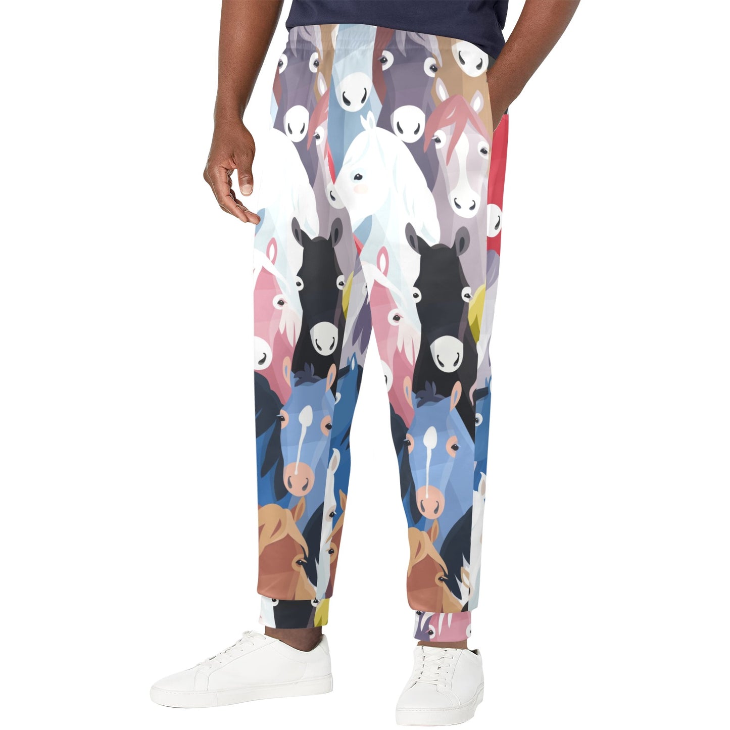 Colorful Horse Pattern Men's Casual Track Pants