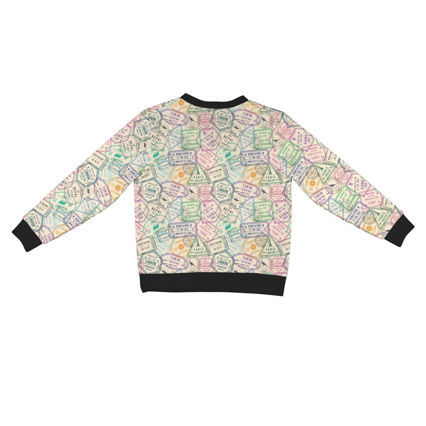 Travel Stamp Print Design LKS303 Women's Cardigan