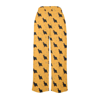 Cocker Pattern Print Design 01 Women's Wide Leg Lounge Pants