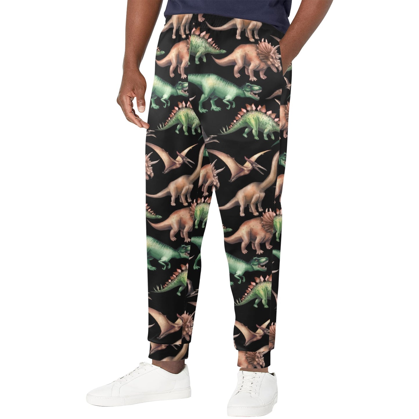 Dinosaur Print Pattern Men's Casual Track Pants