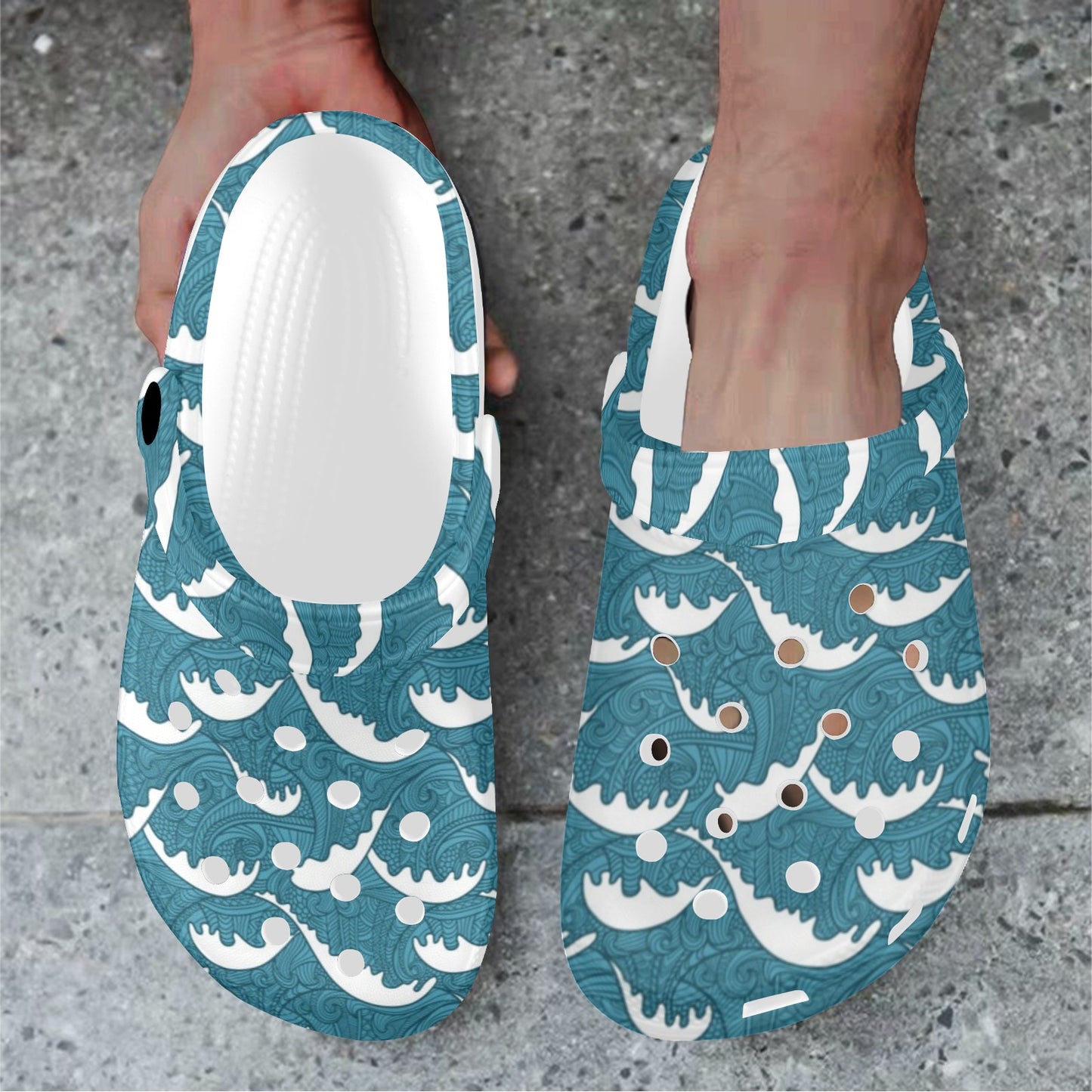 Surf Wave Tribal Design Unisex Clogs Shoes