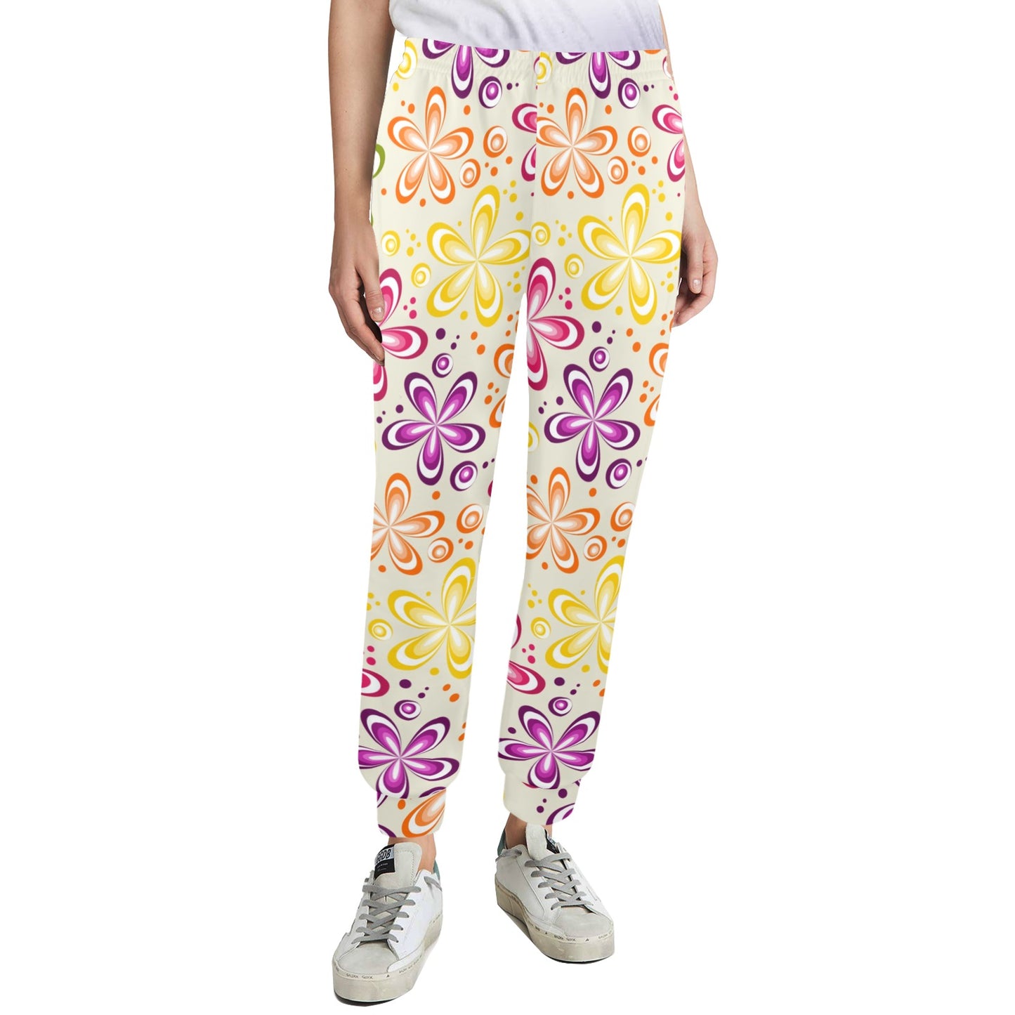 Flower Power Colorful Design Print Women's Casual Track Pants