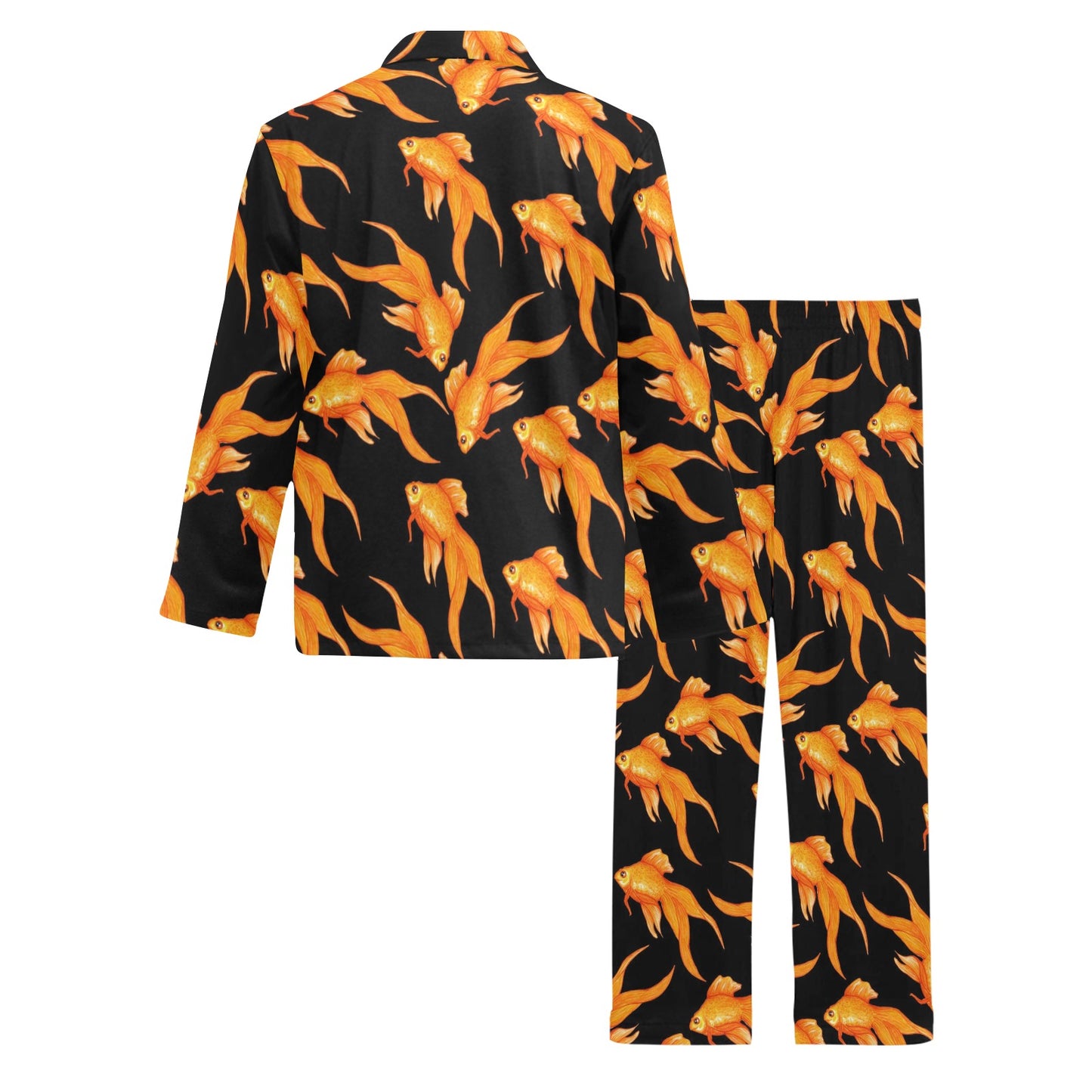 Goldfish Pattern Print Design 03 Men's Long Pajama Set