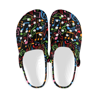 Music Note Colorful Themed Print Unisex Clogs Shoes