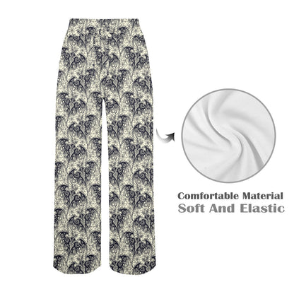 Bat Tribal Pattern Print Design 06 Women's Wide Leg Lounge Pants