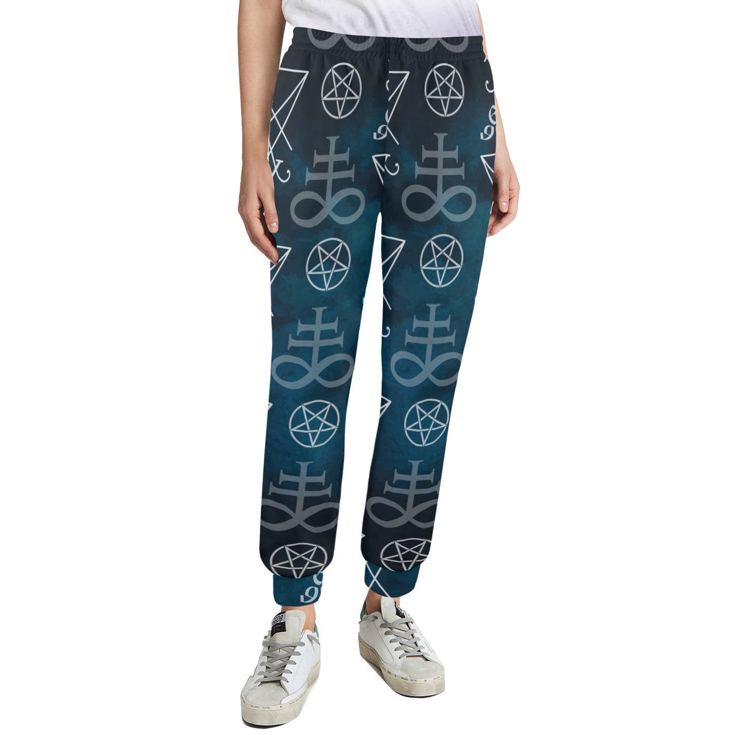 Pentagram Pattern Print Design A03 Women's Casual Track Pants